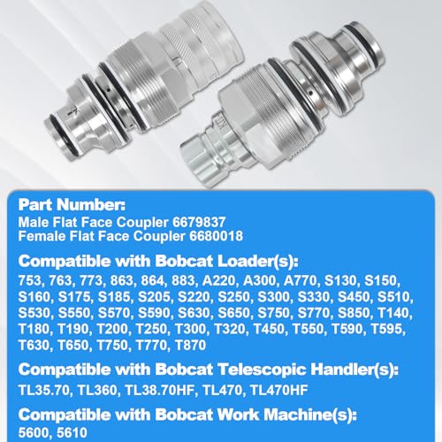 Image of 6679837 6680018 Hydraulic Coupler Set Compatible with Bobcat