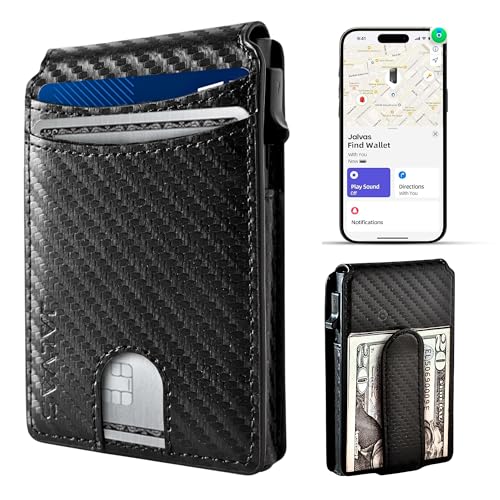 Smart Wallet With Tracker, RFID Blocking, Money Clip For Men, Works with Apple Find My (iOS Only), No Need for AirTag, Minimalist Wallet, All-in-One Model, Gift For Men.