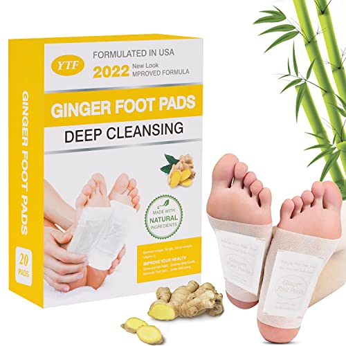 Foot Detox Pads to Remove Toxins Deep Cleaning Ginger Foot Patch Organic Herbal All Natural Bamboo Formula for Relieve Stress Improve Sleep Foot Pads Pain Relief Foot spa