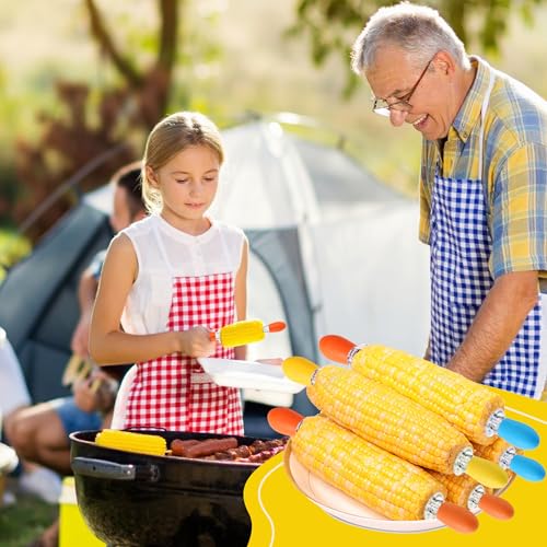 Maiskolbenhalter, 20 Stück/10 Paar Maiskolbenhalter-Sets, lustige Gesichter, Maiskolbenhalter aus Edelstahl, Grillgabelspieße für BBQ und Küche, Rostfreier Mais-Pick, Fruit Forks
