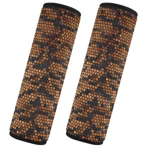 Image of Seat Belt Cover Pad 2 Pcs Soft Seat Strap Cover Cute Protector Support Head Neck Shoulder for Car Seats High Chair Backpack (10x7.7in) Animal Print