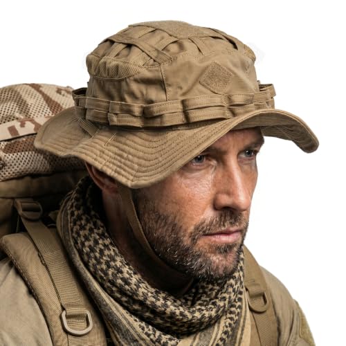 Image of IDOGEAR SPORTS Tactical Boonie Hat Oval Molded Brim Water Resistant | Men Women | Oval Molded Brim | 360 Moisture-wicking | Mesh Vent | Quick-Release Buckle | MOLLE Loop Panels | Hunting Fishing