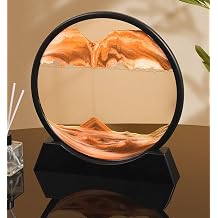 NANMU Sand Picture Moving Sand Art Moving Interior Art 3D Quicksand Picture Sand Picture Figurine Round 7 inch, Orange