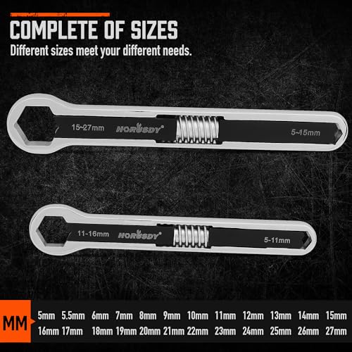 HORUSDY Conjunto de chaves universais 44 em 1 com bolsa de ferramentas, ajustável de 5 mm a 27 mm e