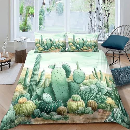 Housse de couette cactus fermeture éclair linge lit doux - 4