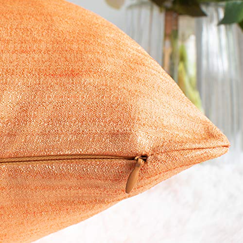 Image of The White Petals Orange Cushion Covers - Luxurious, Elegant & Decorative (20x20 inch, Pack of 2)