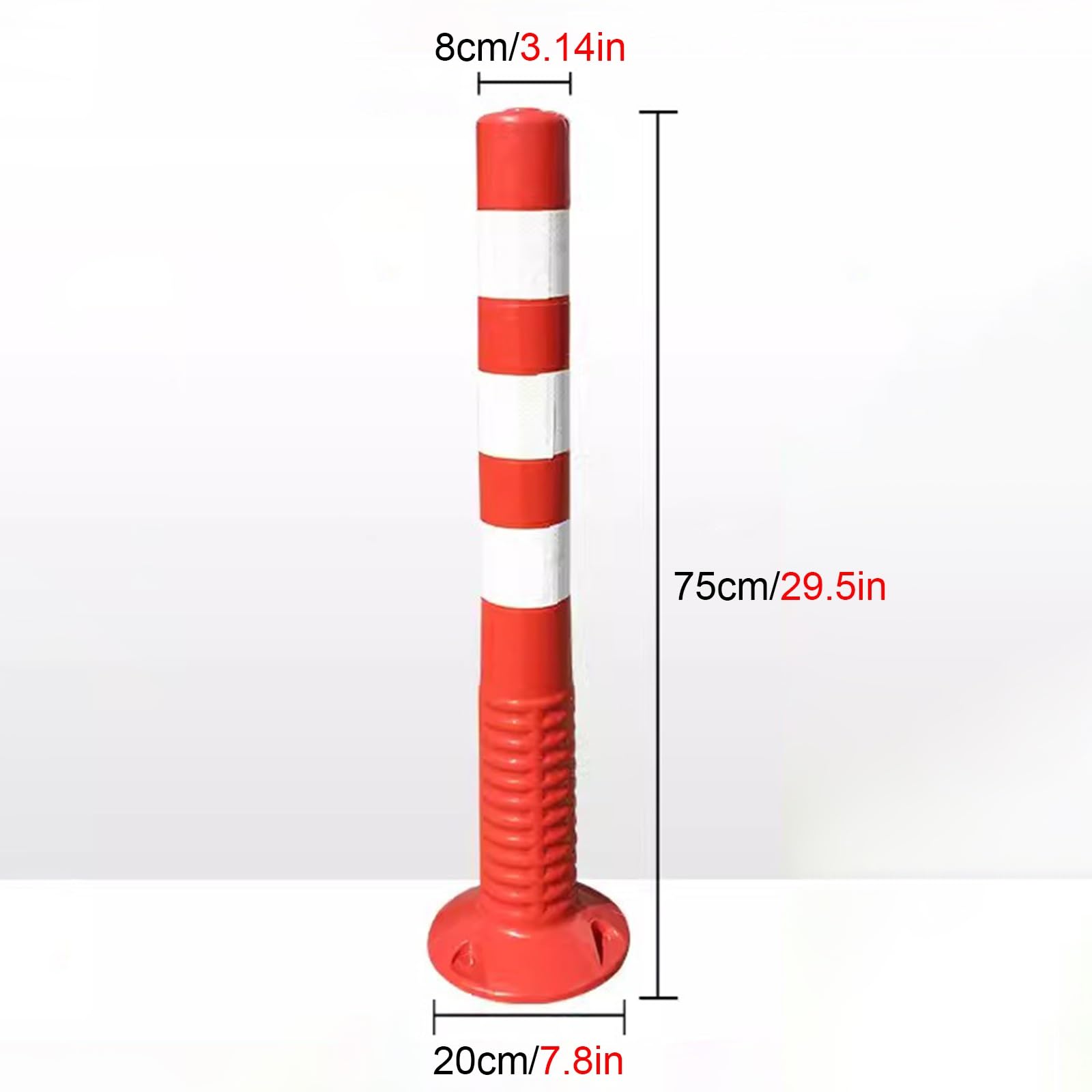 WDJBPSH 1/2/4/6/8 Pack Traffic Warning Pile Kits, Crowd Control Divider Pole for Parking Lot/Garage/Street/Sensitive Area, 75cm Tall Safety Road Cone (Size : 4 Pack)