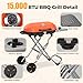 Havato RoadTrip Portable Propane Gas Grill,15,000 BTU BBQ Grill with Top Cover Lid,Folding Legs & 2 Wheels, 406 sq.in. Grilling Areas, Built-in Thermometer, Barbecue Gas Grill for Patio,Party,Orange