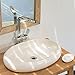 Produktbild wohnfreuden Terrazzo Aufsatz-Waschbecken 60x40x12 cm  Creme oval Bad Gäste WC  Handwaschbecken Waschschale Aufsatzwaschbecken