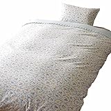 メリーナイト 掛け布団カバー 「ノイッシュ」 ブルー シングルロング 約150×210cm 衿元フリル付き 綿100% 吸湿性 通気性 心地よい肌触り オールシーズン 洗える RK62300-76