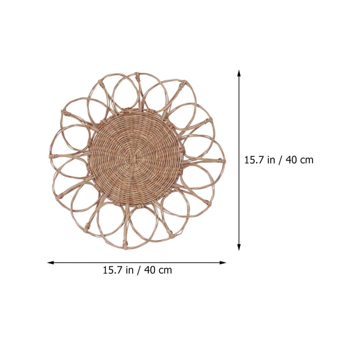 ifundom Adorno Colgante de Ratán Tejido a Mano, Decoración Creativa de Pared Redonda Diseño Hueco, Decoración Artesanal para Hogar, Tiendas y Cafeterías, Estilo Natural y Ecológico