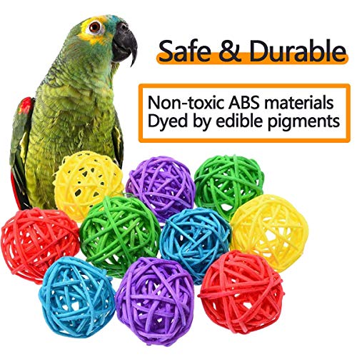 image for WHALE LEAPING 12 Packs Bird Parrot Swing Chewing Toys,Hanging Bell Bir