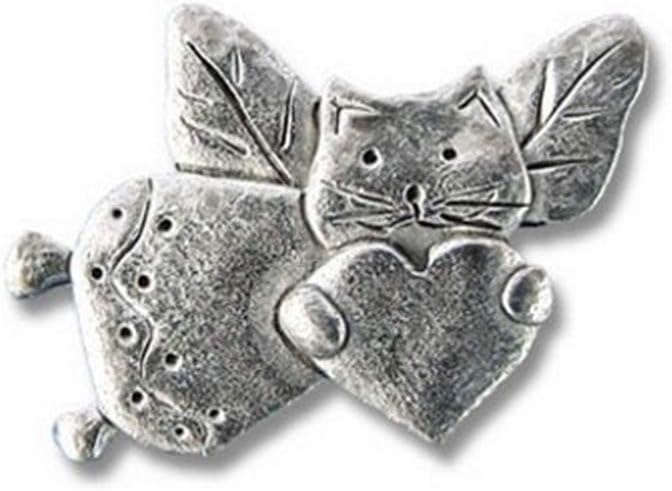 Pewter Cat Angel Lapel Pin by The Magic Zoo