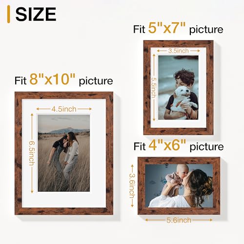 Image of Vittanly 12 Pack Picture Frames Collage Wall Decor for Mounting or Tabletop Display, Gallery Wall Frame Set for Family, Multi Sizes Including 4pcs 8x10, 4pcs 5x7, 4pcs 4x6, Rustic Brown