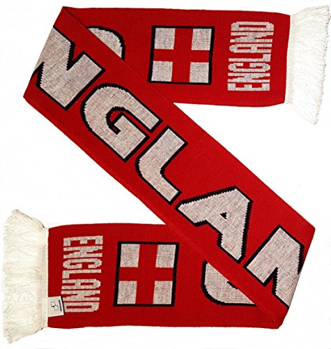 Écharpe de football Angleterre Euroscarves pour supporter blanc et rouge
