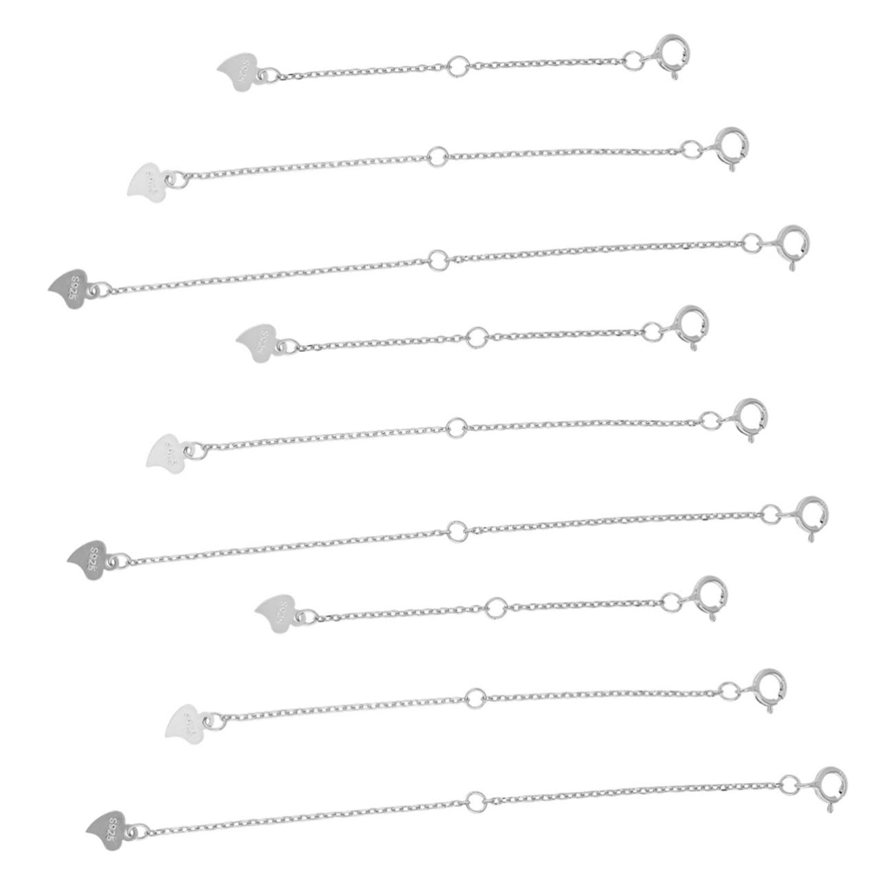 VILLCASE 9stücke Teiliges Kettenverlängerungen Aus Langlebigem Silber Für Armbänder Und Halsketten Mit Einzigartigem Design Und Praktischem Karabiner Für -schmuckgestaltung