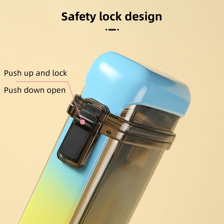 Portable Rectangular Plastic Cigarette case - can Hold 20 Cigarettes, Moisture-Proof and Pressure Resistant, with Lock Switch(85mm King Size) (Black)