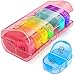 Price comparison product image AUVON Pill Box Organiser with Free Smartphone Reminder App, Pill Boxes 7 Day 2 Times A Day with 7 Colorful Attachable Tablet Box for Medicine, Medication, Vitamin, Supplement and Fish Oil