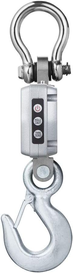 Klau 1000kg 2000 lb Postal Scale Heavy Duty Crane Scale Industrial Hanging Scales Touch Key LCD Display with Remote Silver for Home Farm Factory