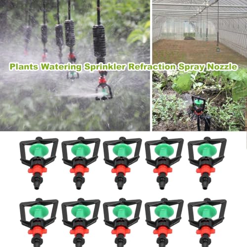 Image of HASTHIP 10Pcs Hanging Drip Irrigation Kit360 Rotatable Greenhouse Hanging Micro Sprinklers, Garden Water Sprayer Nozzles for Irrigation, Cooling, and Misting Systems
