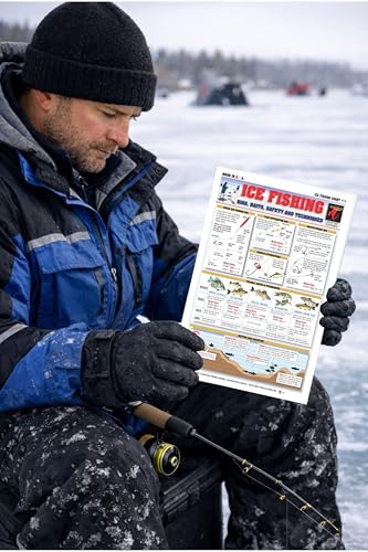 Guía Rápida Impermeable para Pesca en Hielo Chart #14 - Instrucciones y Técnicas Dobles y Fáciles de Leer miniatura 3