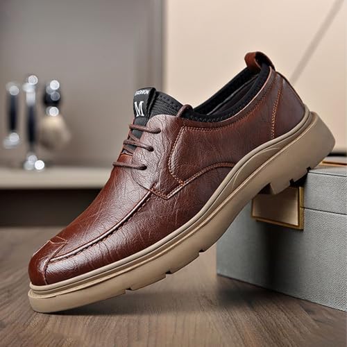 Men's Autumn/Winter Business Casual Leather Shoes, Genuine Cowhide Plush Lined for Warmth, Flexible Rubber Sole Perfect for Office Events4