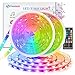 Produktbild LED Strips 10m(5m*2), Fansteck SMD 5050 LED Streifen mit Timer, Sync mit Musik, Dimmbare Lichterkette mit IR Fernbedienung, LED Lichtband Selbstklebende Lichtleiste 12V für Live Streaming YouTube Show