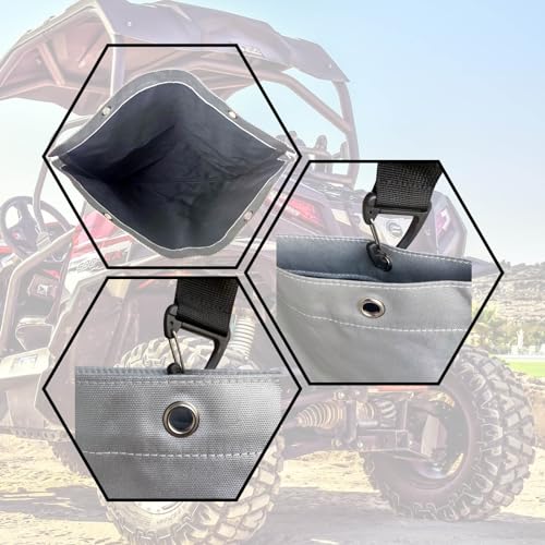 Image of UTV Trash Bag Heavy Duty Trash Sack Universal fits UTV ATV Golf Cart Off-Road Marine, Silver