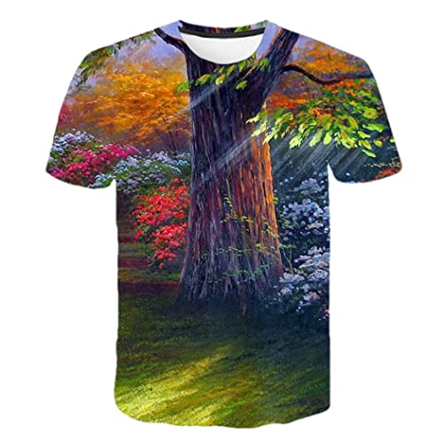 T-shirt d'été pour homme Haitpant rose avec motif tulipe 3D, taille XXXXXL confortable