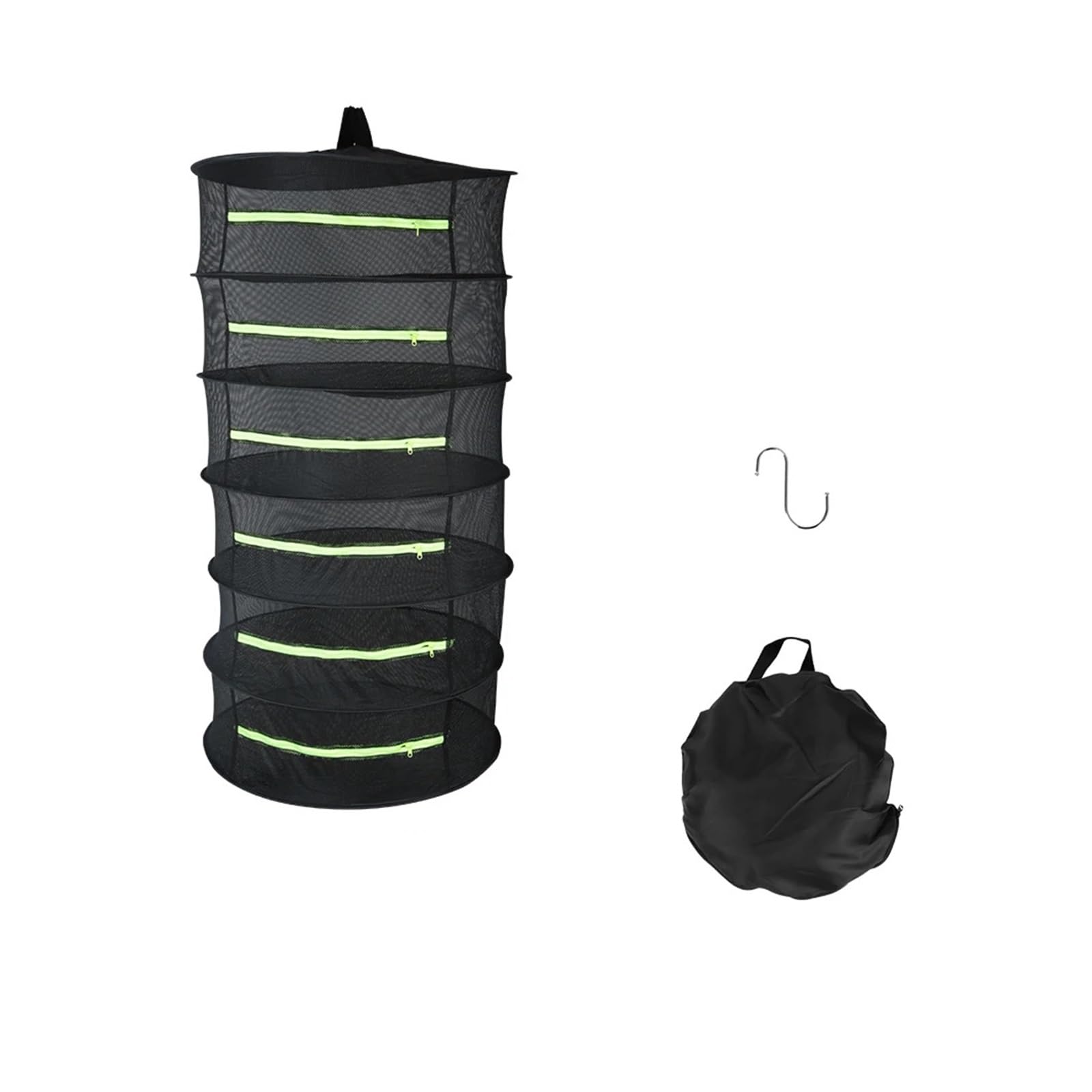 Schichten-Trockennetz for Kräuter, zusammenklappbares Trockengestell, Trockner-Netztasche, Kräuter-Trockennetz mit Reißverschluss for Blumen, Knospen, Pflanzen, Hängekorb für Wohnungen, Wäscherei(6 La