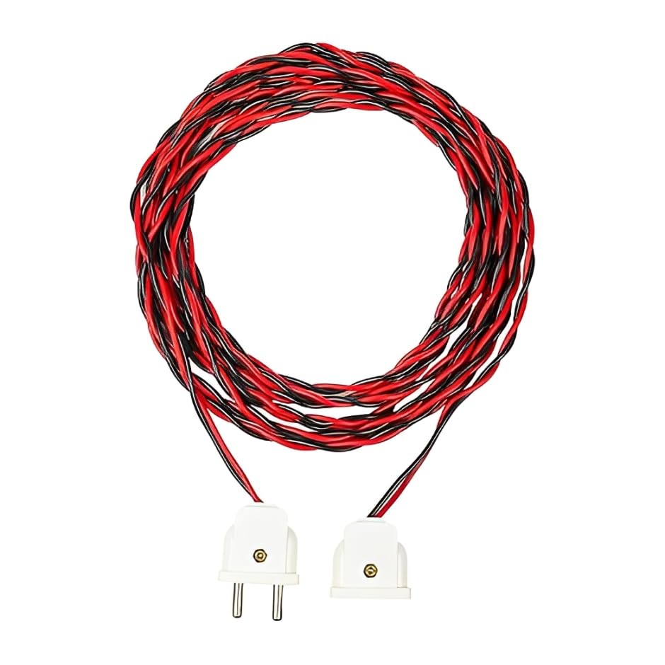 Black & Red Flexible Twisted Wire Male-Female Socket Plug | Copper Wire with 2 Pin Plug | Flat Wire, Extension Cord for Multipurpose Use, Festive Decorations, Diwali, Christmas, etc (10 Meter)-image-25