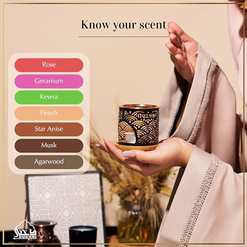 Image of Dukhni Oud Al Madhmoon Bakhoor Set by Dukhni | 2x 9 Piece each & Oriental Bakhoor Burner| Arabic Bakhoor Incense| Fruity Floral Oud Blend| Perfect for Prayer Time | To Relax & Meditate