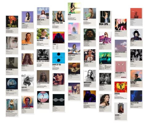 Image of Aesthetic Wall Collage Kit 50 PCS A6 Posters for Wall | Music Inspired Room Decor | Home & Wall Decoration Items | Bedroom, Dorm & Office Decorative Posters