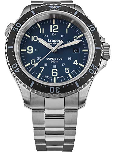 Preisvergleich Produktbild traser H3 Herren-Taucheruhr P67 SuperSub Blau mit Stahlband 109375