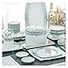 AMZOPDGS Set di stoviglie Set di Piatti, 56 Pezzi Set di stoviglie in Bone China, stoviglie in Ceramica in Stile Europeo, 10 Pezzi 4,5"Ciotole, 2 Pezzi 6" Noodle Bowl, 6 Pezzi Piatti Quadrati