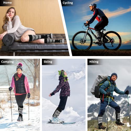 Iramy Merino Wool Volcanic Rock Ski Socks 2 Packs For Skiing, Snowboarding, Cold Weather,Thermal Knee-High Warm Socks #TOP4