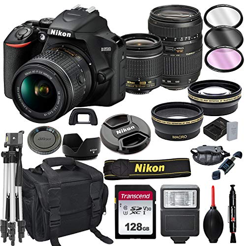 Nikon D3500 DSLR Camera with 18-55mm VR + Tamron 70-300mm + 128GB Card