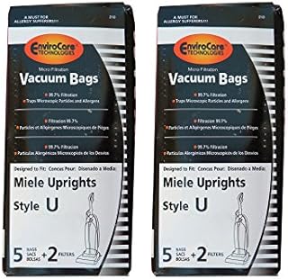 10 Miele Upright Style U Vacuum Bags + 4 Filters with Hygienic Self-Closing Seal and Filters, Allervac, Upright Vacuum Cleaners, 07805130, 7282050 4002514835983, 780513000017, S7280, S7280, S7260