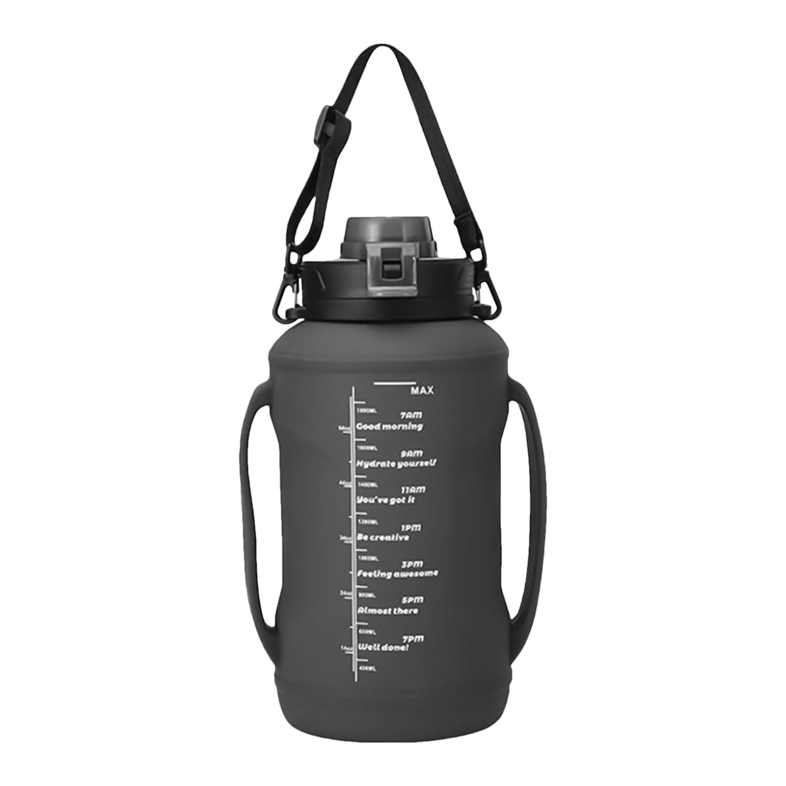 Bouteille d'eau pliable en silicone 1,8L pour le sport et voyage