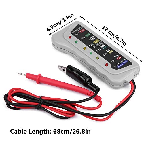 Outbit Autobatterie-Tester - 2-14,8 V Auto Van Auto Batterietester Lagerung/Wartung Ladegerät System Analysator Checker Tool, perfekt für Motorräder, Wohnmobile, Kunststoff