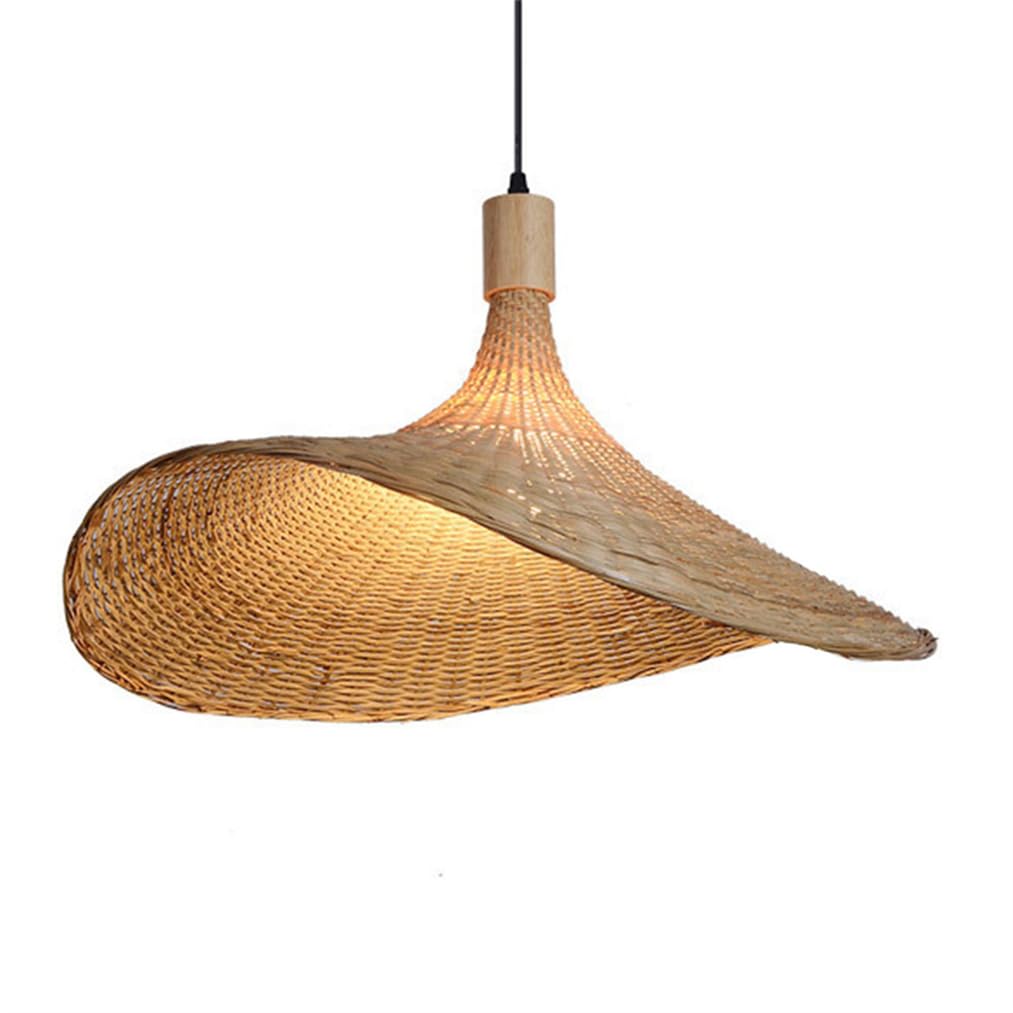 Lustre en rotin tressé haut de gamme suspension 50 cm pour salon