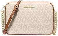 Michael Kors Jet Set Large Crossbody, Gold-Tone Hardware/Vanilla, One Size