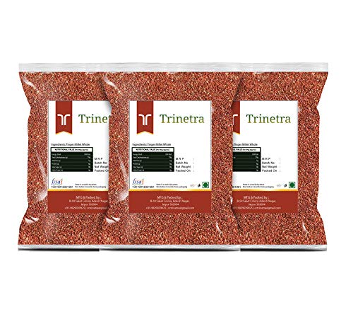 Image of Trinetra Ragi Sabut (Finger Millet Grain) | Calcium-Rich Healthy Millet for Everyday Use | 3 kg (3 x 1kg)