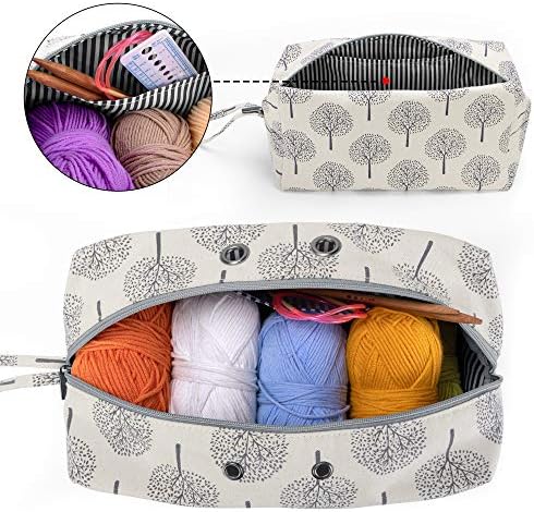 Luxja Yarn Storage Bag, Crochet Bag, Portable Knitting Bag for Yarn skeins, Crochet Hooks, Knitting Needles (up to 10 Inches) and Other Small Accessories