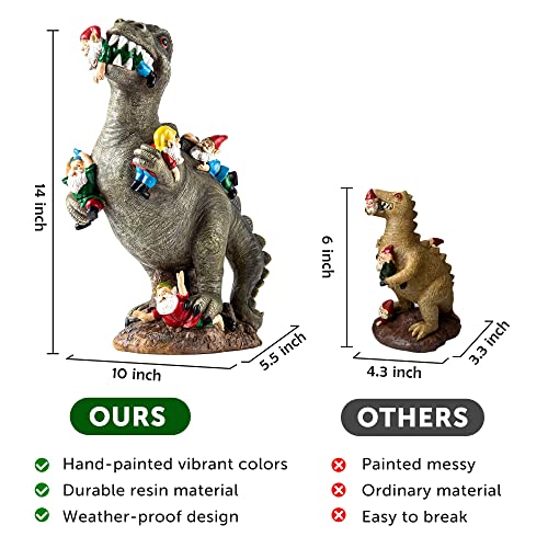 Sowsun Garden Gnomes Statues Yard Decorations Outdoor Garden Decor, 14 Inch Dinosaur Gnomes Garden Statues, Patio, Lawn Ornament thumb #6