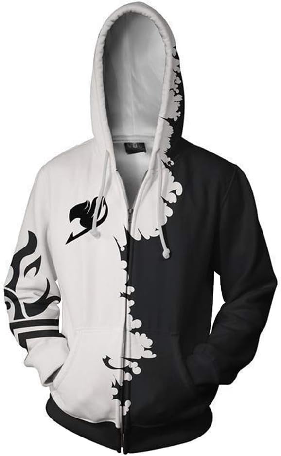 Fairy Tail Pullover Korean Version Prints Pullover Jumpers Breathable Hoodies Patterned Soft Sweatshirts for Mens Unisex