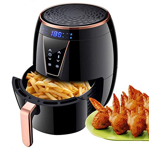 Air Fryer,4.5L Air Fryer Cooker, 1800W Hot Air Fryers Oven Healthy Fryer with Digital Touchscreen, Timer and Adjustable Temperature Control, Nonstick Pan, for Oil Free & Low Fat Cooking - Blac