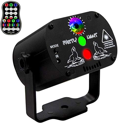 Disco Party Lights RGB LED 2 in 1 Stage Beam Lights Sound Activated DJ Stage Lights with Strobe Flash Effects, Timer LED Disco Light Projector with Remote Control for Dancing KTV Bar Birthday Outdoor