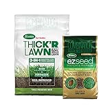 Scotts Turf Builder THICK'R LAWN and EZ Seed Patch & Repair for Tall Fescue, Grass Seed, Fertilizer, and Soil Improver Bundle