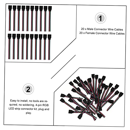 Conector de tira LED de material ABS resistente con terminación de 4 pines 6